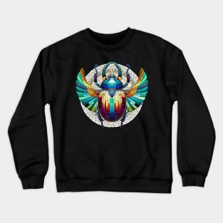 Egyptian Scarab Beetle -Mosaic Art Crewneck Sweatshirt